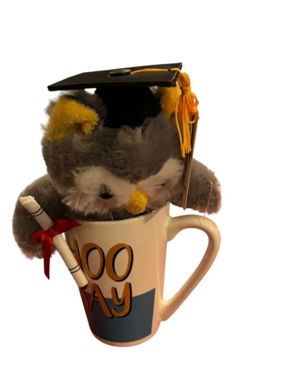 Graduation Owl Plush in “Hooray” Mug – Gift Set – NEW